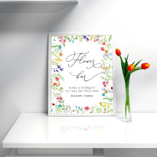 Poster Barre de fleurs Fleur sauvage colorée Fête des mar