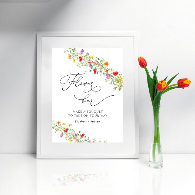 Poster Barre de fleurs Fleur sauvage Fête des mariées (Créateur téléchargé)