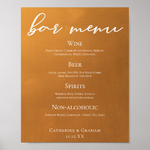 Poster Barre de Mariage de automne de tonalité Rustique G