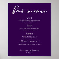 Barre de Mariage Royal Purple White Typography Men