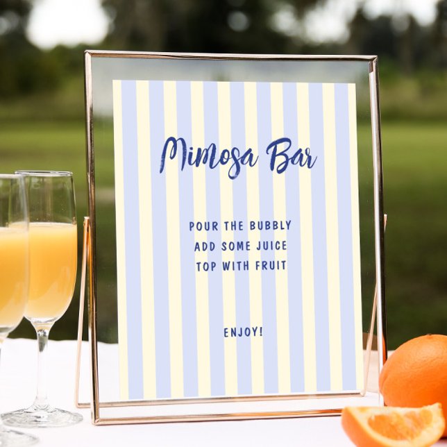 Poster Barre de Mimosa Fête des mariées à rayures (Créateur téléchargé)