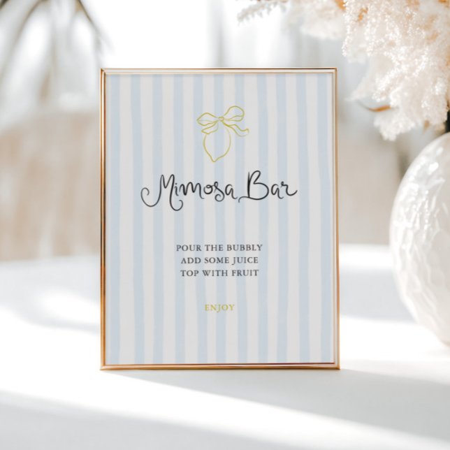 Poster Barre de Mimosa striée au citron tiré à la main (Créateur téléchargé)