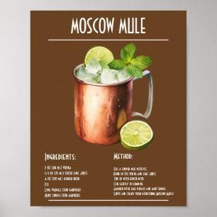 Poster Barre de recettes classique de moscovite Mule