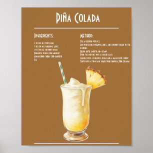 Poster Barre de recettes Tropical Piña Colada