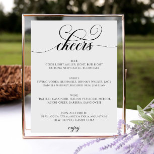 Poster Barre de script de calligraphie Menu Chefs Mariage