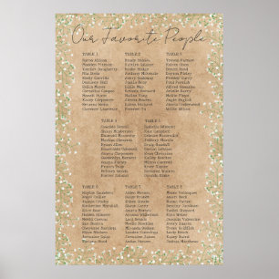 Poster Barre de sièges pour Mariage rustique floral