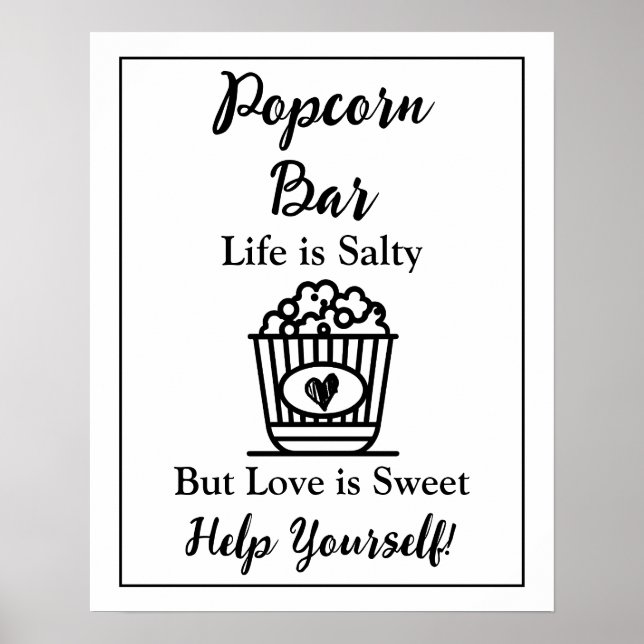 Poster Barre Popcorn | Connexion Mariage (Devant)