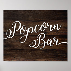 Poster BARRE POPCORN Rustique Chic Signe Imprimer