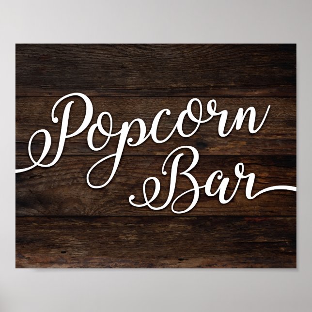 Poster BARRE POPCORN Rustique Chic Signe Imprimer (Devant)