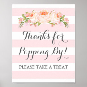 Poster Barre Popcorn Signale Fleurs Roses Fleurs Grandes