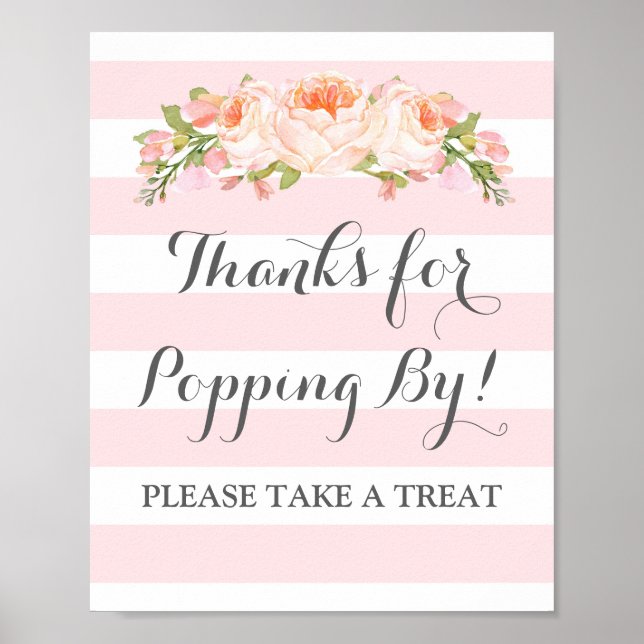 Poster Barre Popcorn Signale Fleurs Roses Fleurs Grandes (Devant)