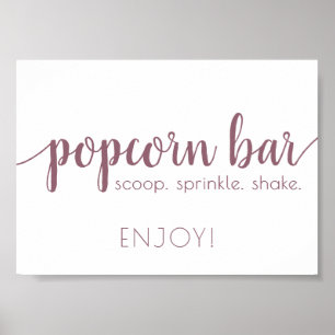 Poster Barre Popcorn Simple Mauve Rose N'Importe Quel É