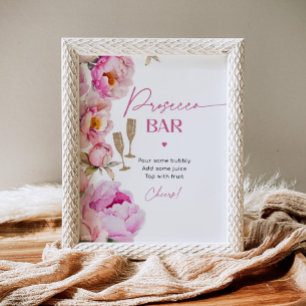Poster Barre Presecco poire rose vif barre de mimosa nupt