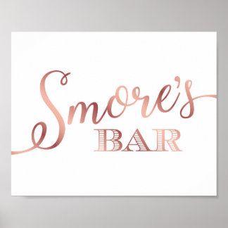 Poster BARRE SMORES Or Chic Rose Signal Imprimer