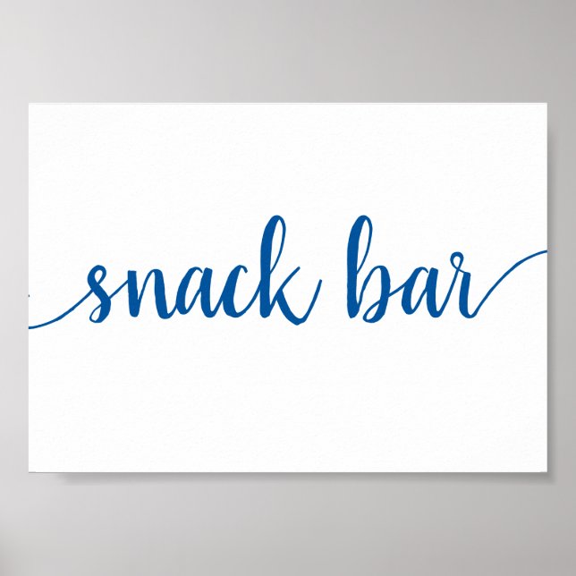 Poster Barre Snack Simple | French Blue Any Event Sign (Devant)