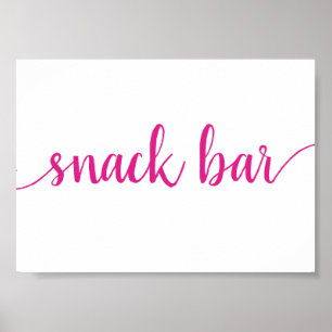 Poster Barre Snack Simple   Hot Pink - Tout événement Sig