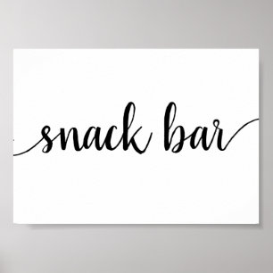 Poster Barre Snack Simple   Script noir Tout événement Si