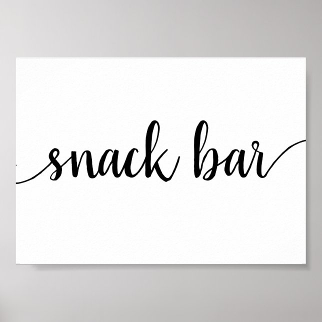 Poster Barre Snack Simple | Script noir Tout événement Si (Devant)