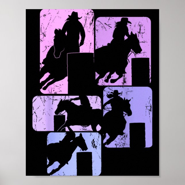 Poster Barrel Racing Horse Barrel Racer Rodeo Cowgirl Wom (Devant)