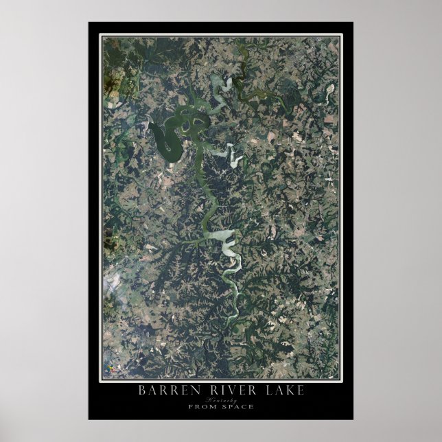 Poster Barren River Lake Kentucky Carte de l'affiche sate (Devant)