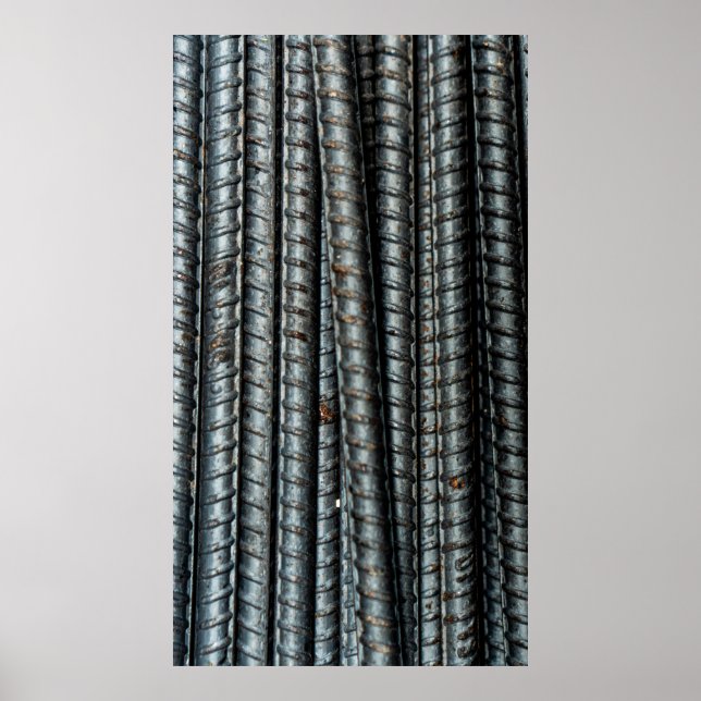 Poster Barres en métal noir (Devant)