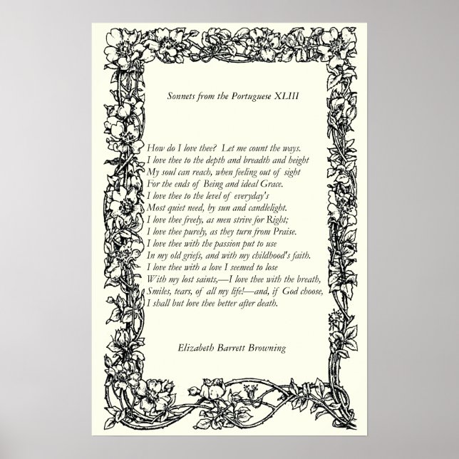Poster Barrett Browning - Sonnets du Portugais 43 (Devant)