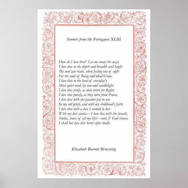 Poster Barrett Browning - Sonnets du Portugais 43 (Devant)