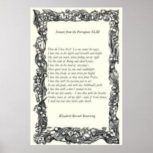 Poster Barrett Browning - Sonnets du Portugais 43