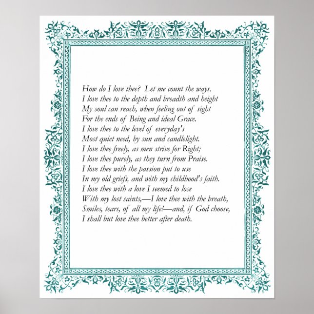 Poster Barrett Browning - Sonnets du Portugais #43 (Devant)