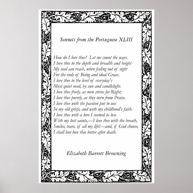 Poster Barrett Browning - Sonnets du Portugais 43 (Devant)