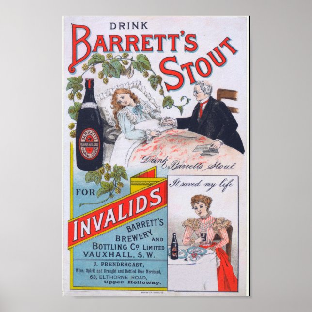 Poster Barretts Stout Publicité Vintage (Devant)