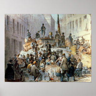 Poster Barricades dans Marzstrasse, Vienne, 1848