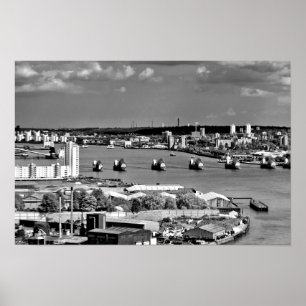 Poster Barrière d'inondation de la Tamise Greenwich Londo