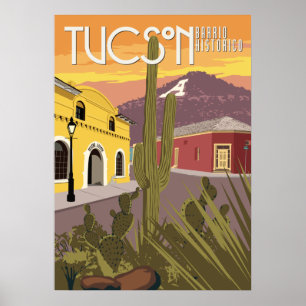 Poster Barrio de 28 po x 20 po - Tucson, Arizona