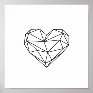 Poster Bas-poly coeur