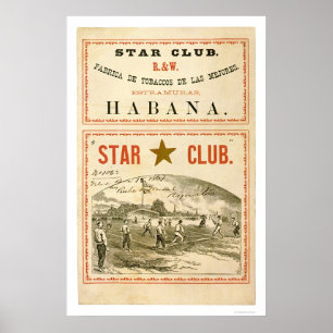 Poster Base-ball 1867 de club d'étoile