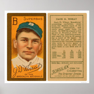 Poster Base-ball 1911 de Brooklyn Superbas de blé de Zack