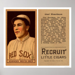 Poster Base-ball 1912 d'Olaf Henriksen Red Sox