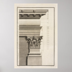 Poster Base, capital et Entablature du pilastre