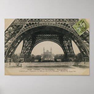 Poster Base tour Eiffel noir et blanc