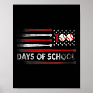 Poster Baseball 100 Jours De Baseball 100E Jour Thé