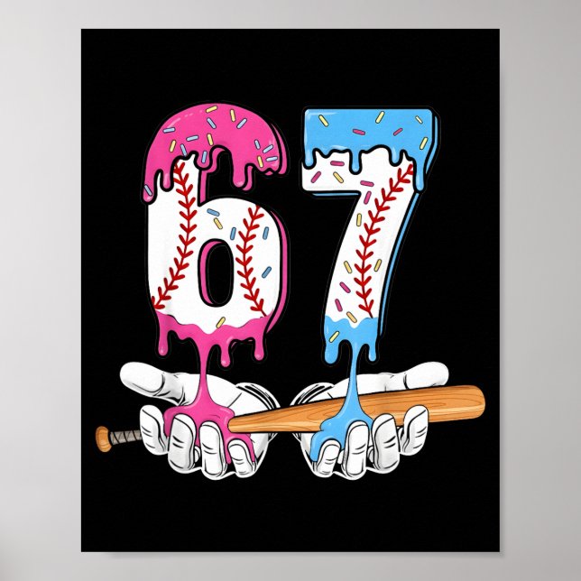 Poster Baseball 67 Ice Cream Drip Six Seven Boys Funny Me (Devant)