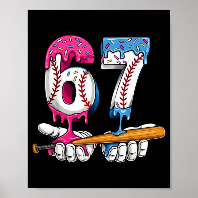 Poster Baseball 67 Ice Cream Drip Six Seven Boys Funny Me (Devant)