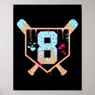 Poster Baseball 8 Ans Crème Ice Driam 8e Anniversaire Bo