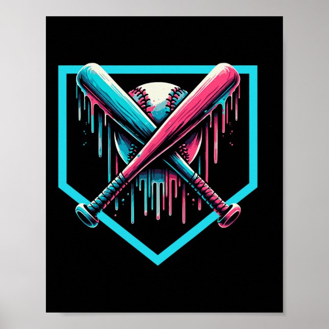 Poster Baseball Accueil Plate Driys Baseball Bat (Devant)