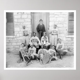 Poster Baseball africain-américain 1900