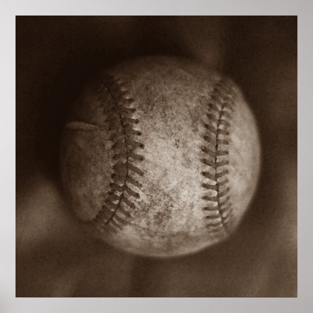 Poster Baseball de Sepia vintage (Devant)