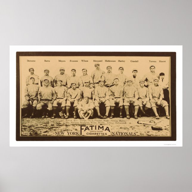 Poster Baseball des Giants de New York 1913 (Devant)