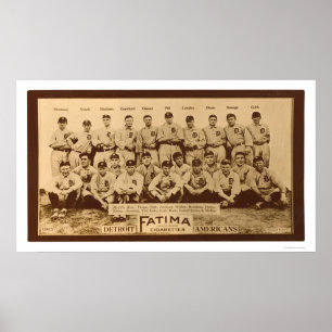 Poster Baseball des Tigres de Détroit 1913