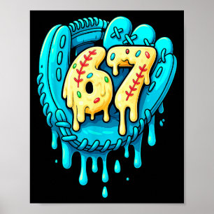 Poster Baseball Drip 6 7 Numéro 67 Six Sept Mème Hommes B
